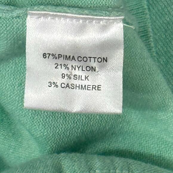 PETER MILLAR Pima Cotton & Cashmere V-Neck Mint Sweater 3XT - Picture 6 of 6